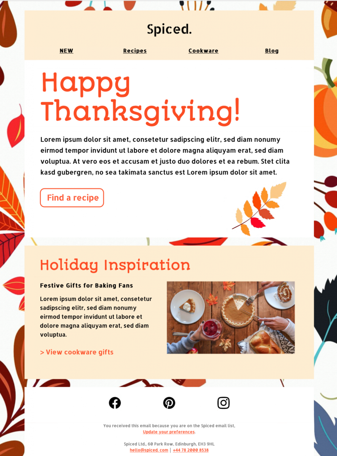 Happy Thanksgiving HTML Email Template Mail Designer Create HTML