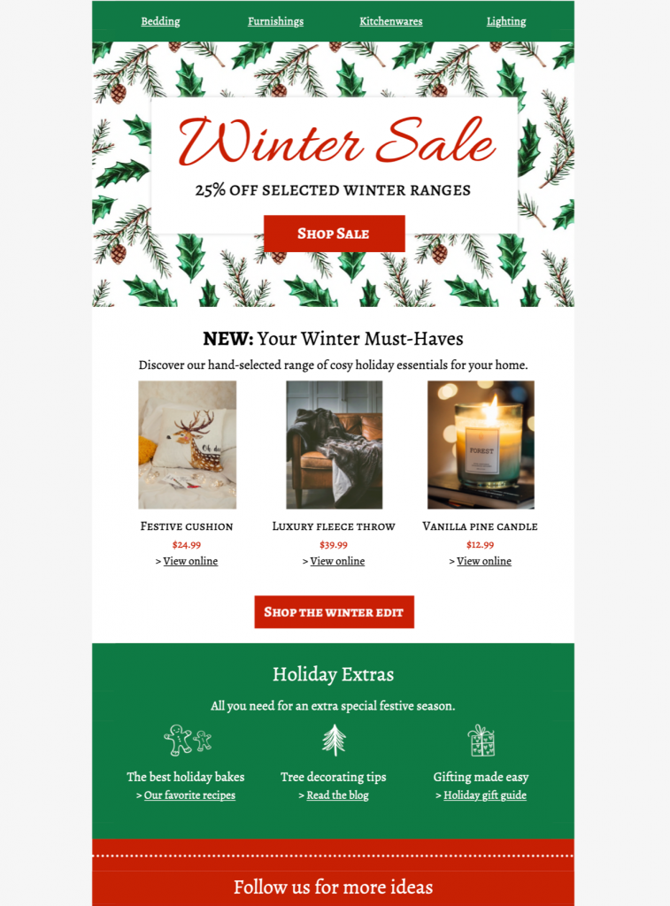 Winter sale HTML email design