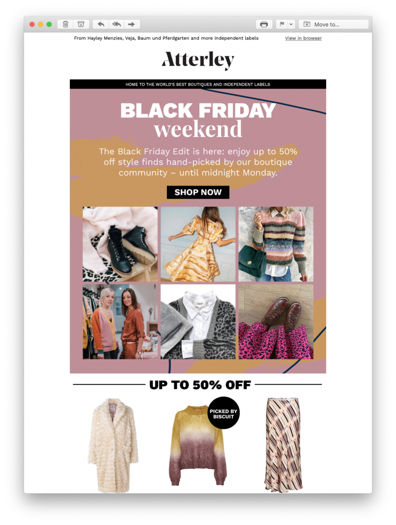 Atterley Black Friday email campaign