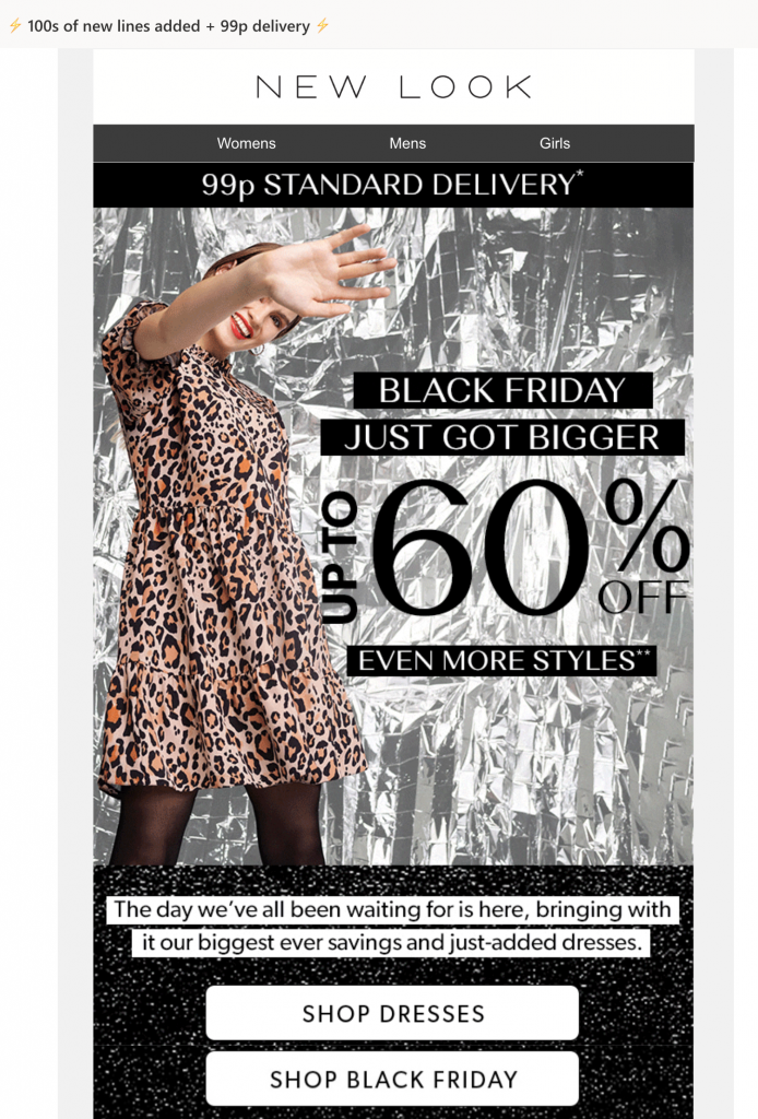 Black Friday email by New Look