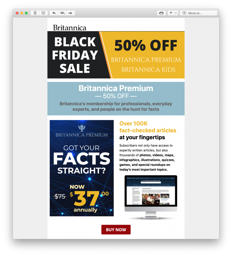 Black Friday promotion by Britannica