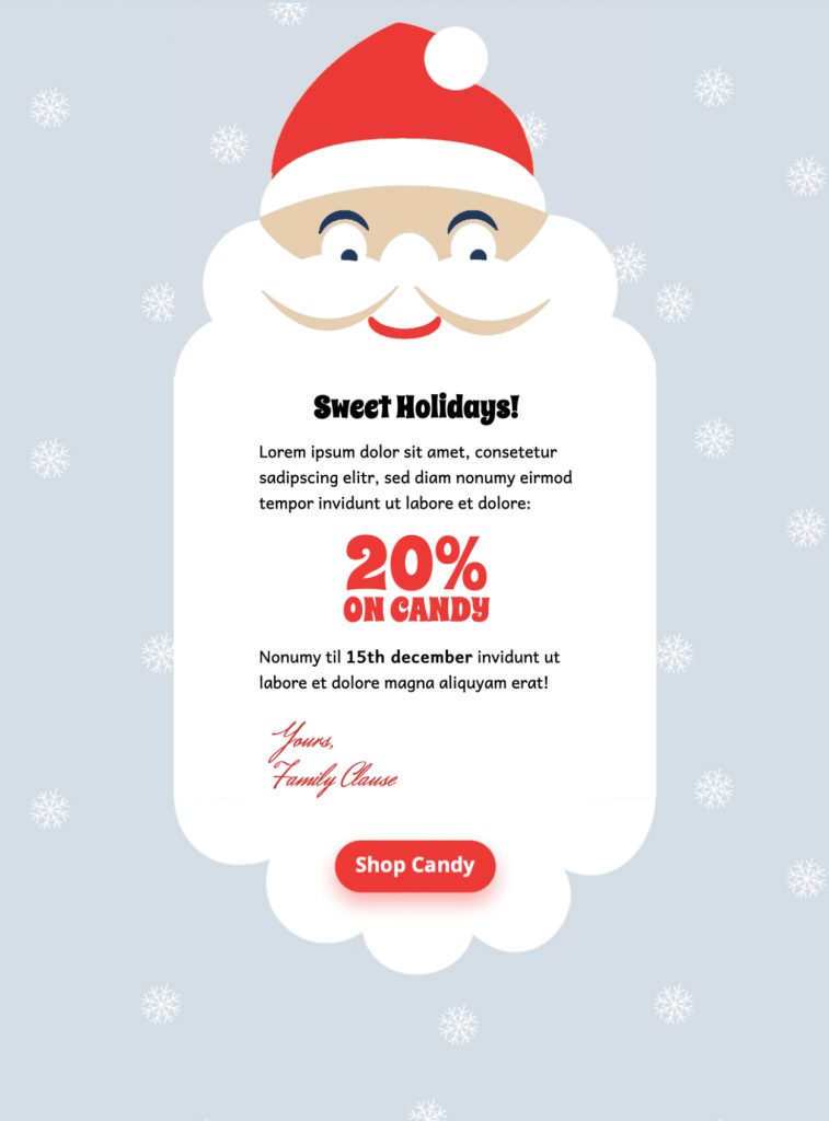 Santa Claus themed animated email design