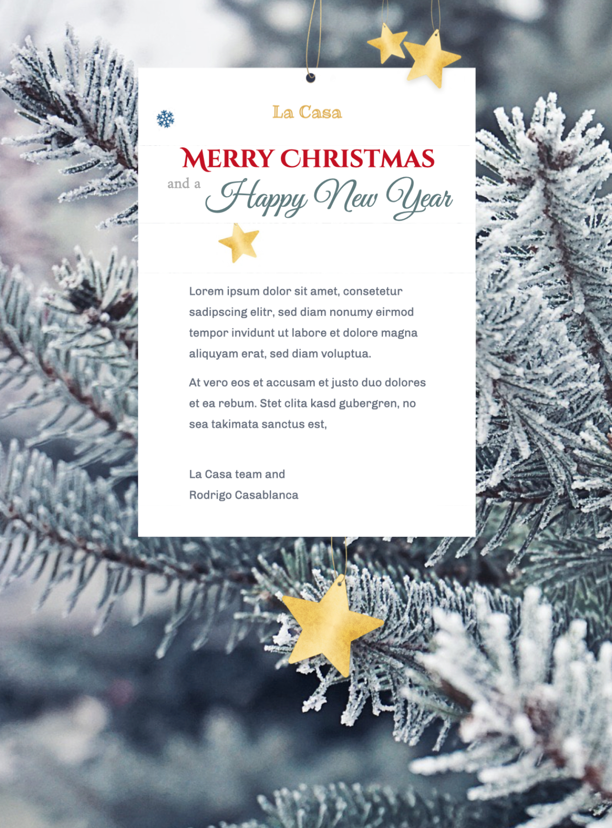 Seasonal Note seasonal email template for businesses and shops