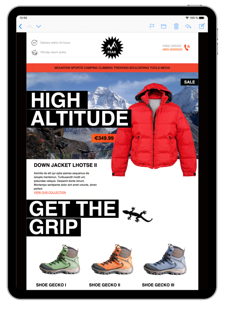 Fashion email template in Mail Designer 365
