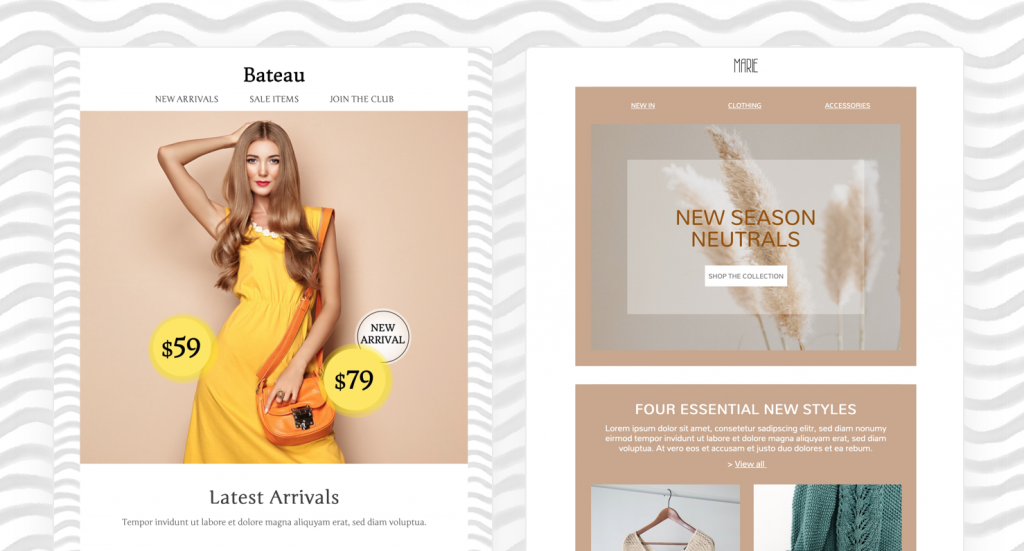 fashion email templates in mail designer 365