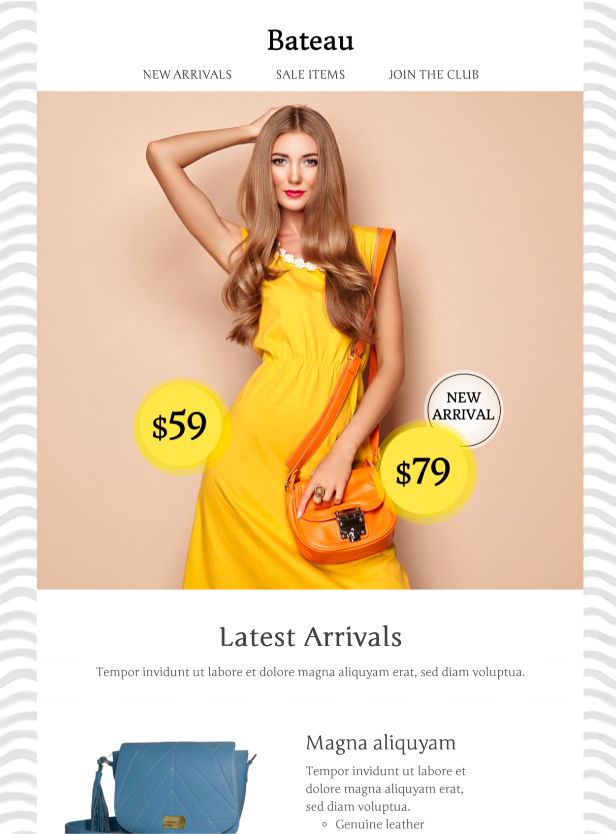 html email template for a fashion promotion