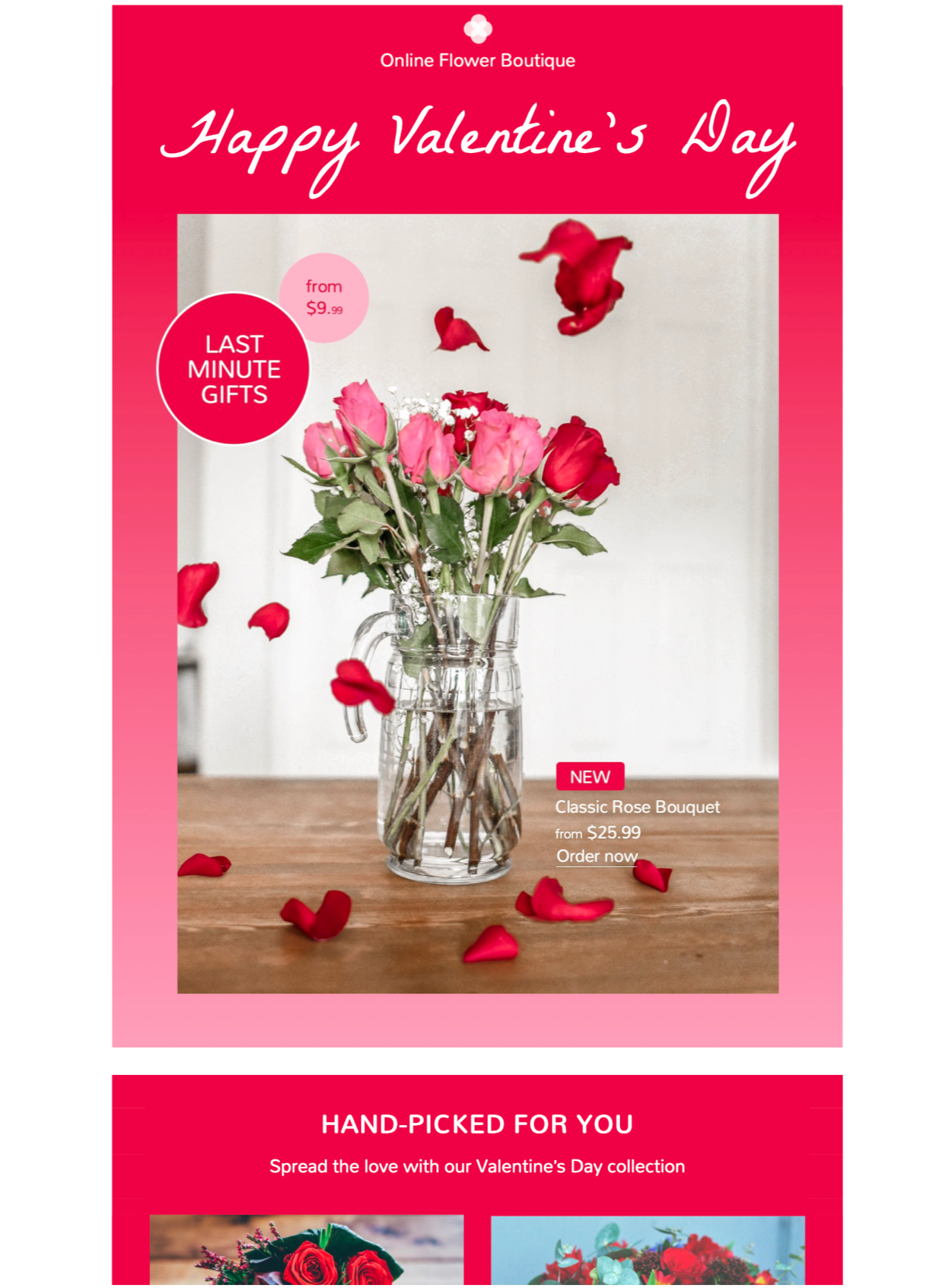 html email template for valentines day