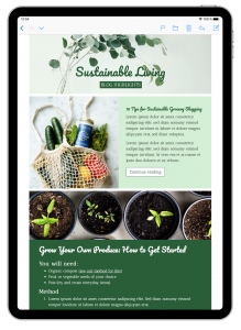 Sustainability blog email template