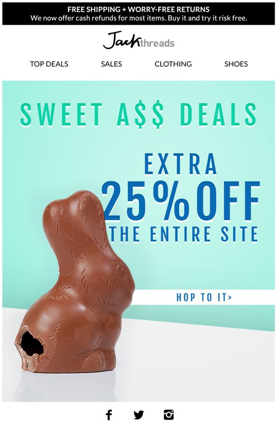 Easter email campaign by Jack Threads