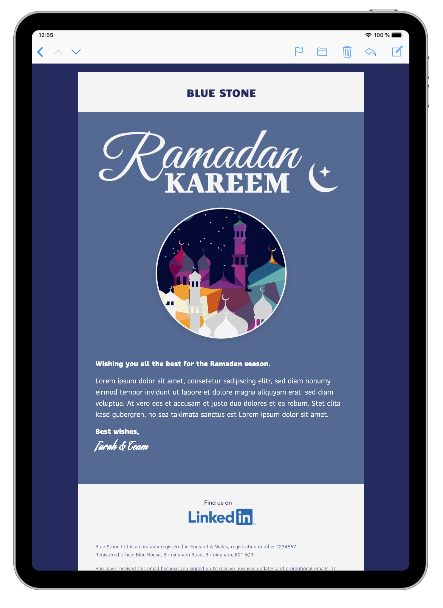 html email template for ramadan email greetings