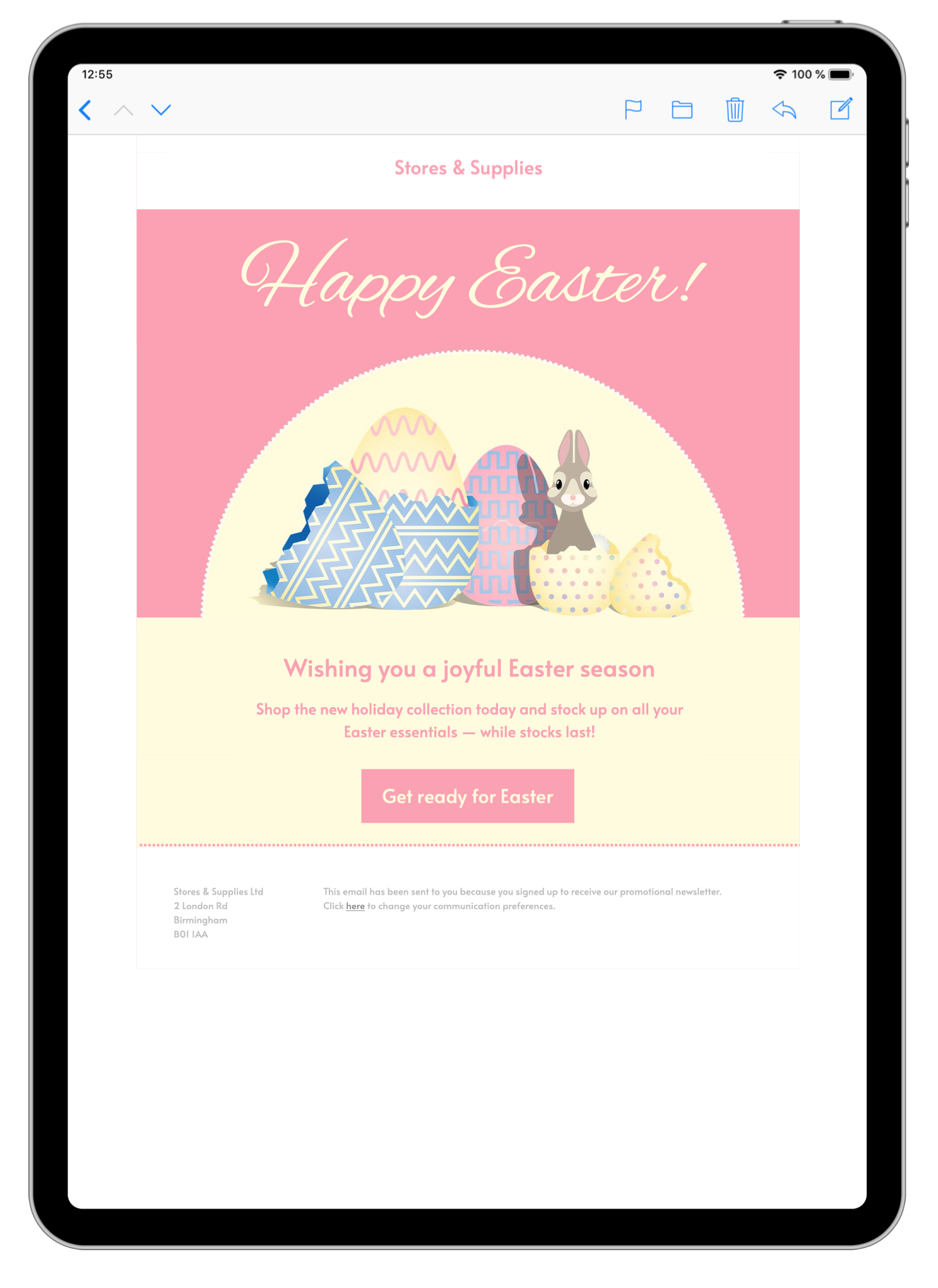 html email template for easter email campaigns