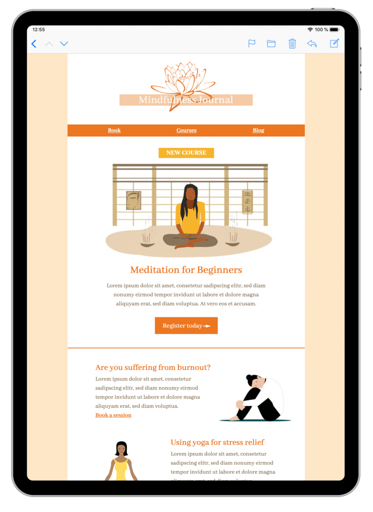 Mindfulness tips html email template