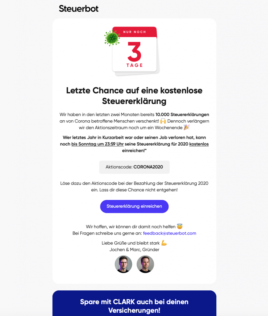 html e-mail-template von steuerbot