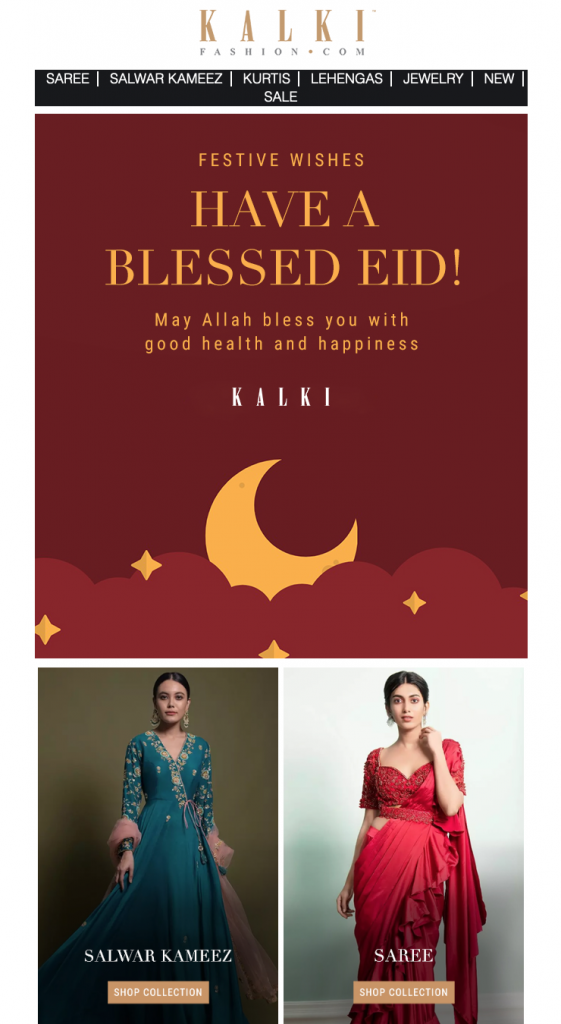 eid email design by Kalki Fashion