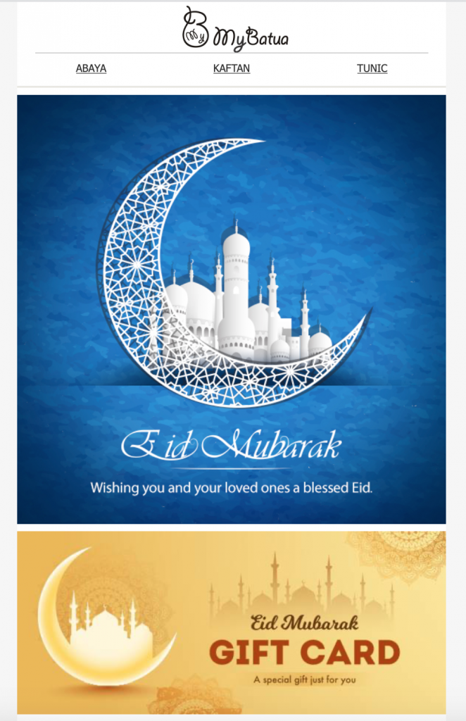 Eid Mubarak email template by My Batua