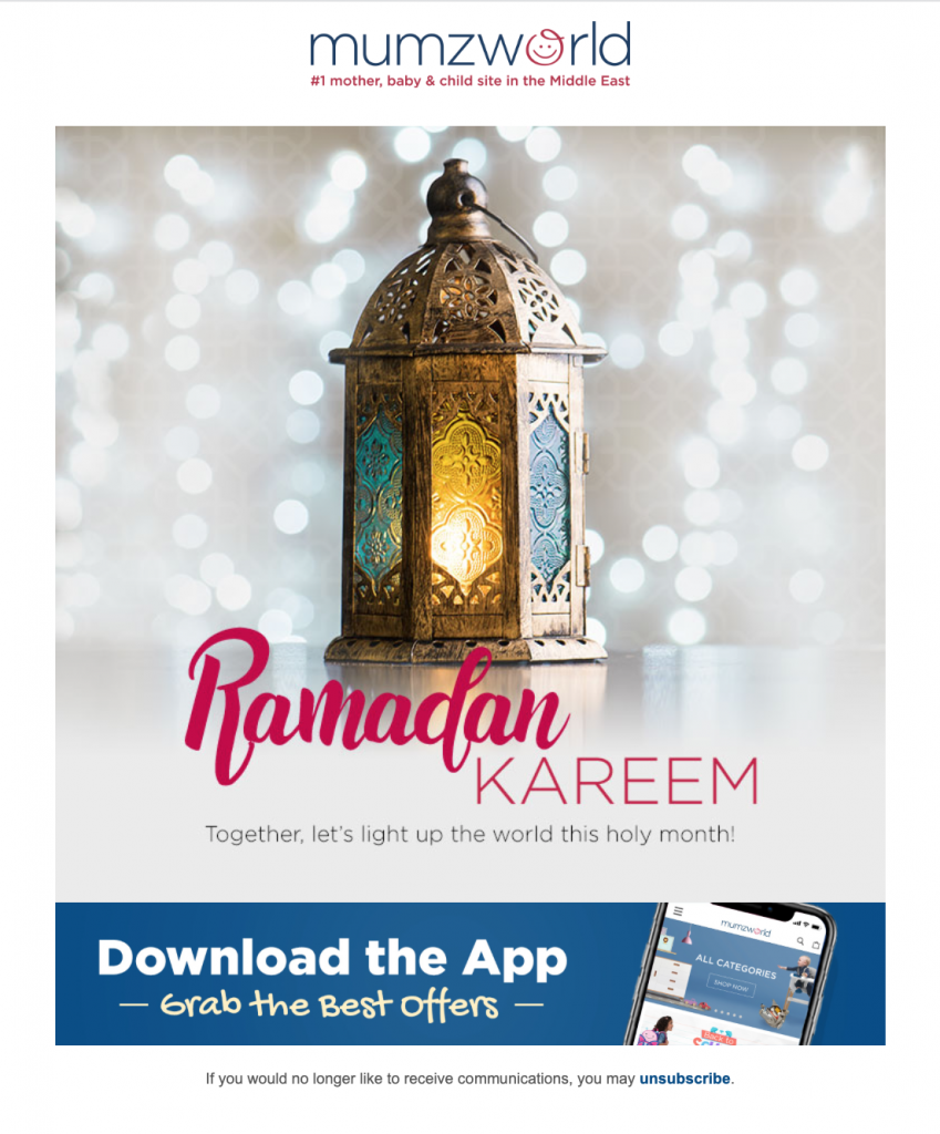 ramadan email template by Mumzworld