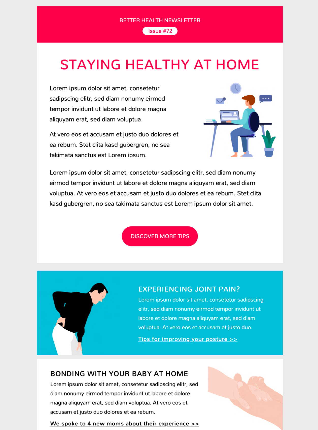 healthcare tips newsletter email template in Mail Designer 365