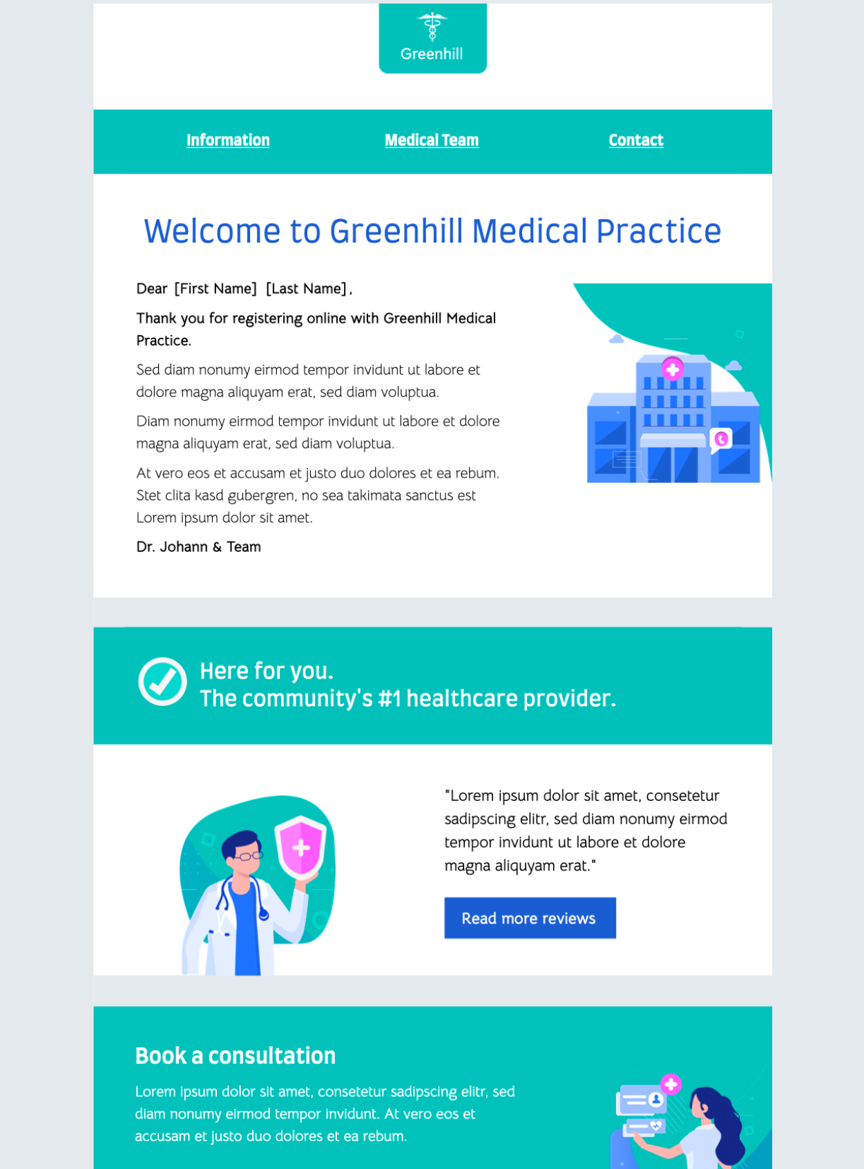 mail designer 365 html email template for healthcare newsletters