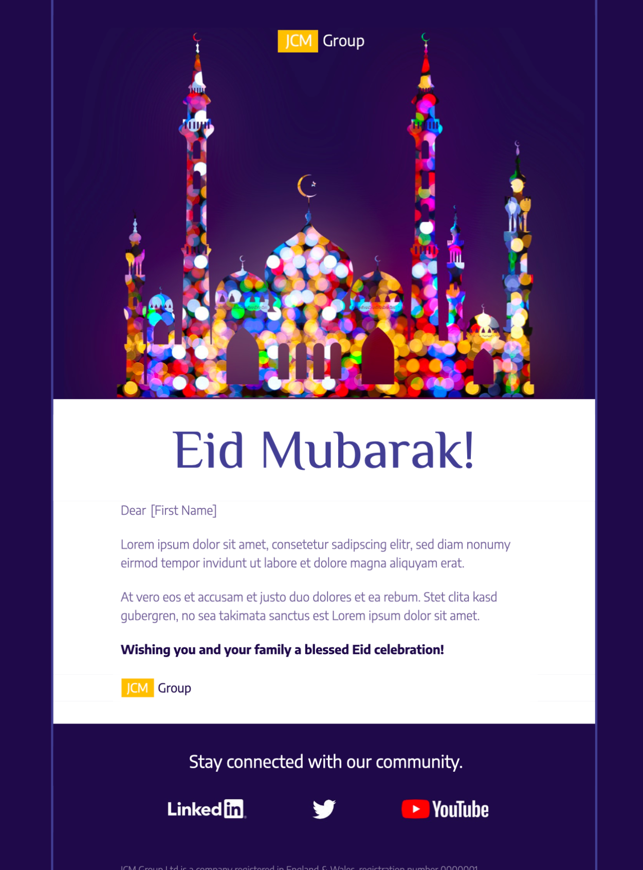 html email template for Eid - exclusively available in mail designer 365