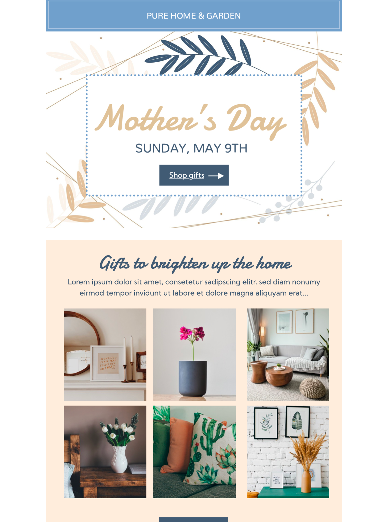 Mother's Day gifting html email template in Mail Designer 365