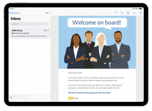 onboarding email designed in mail designer 365