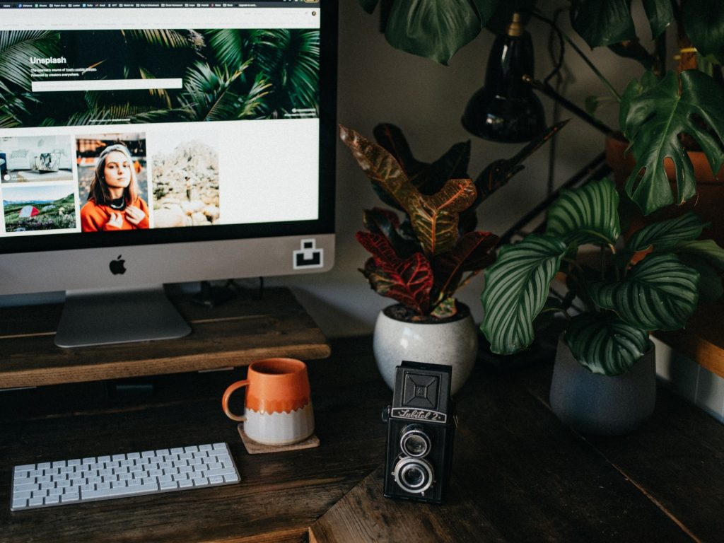 free marketing tools: Unsplash on an iMac