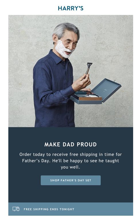 Father's Day email campaign by Harry's