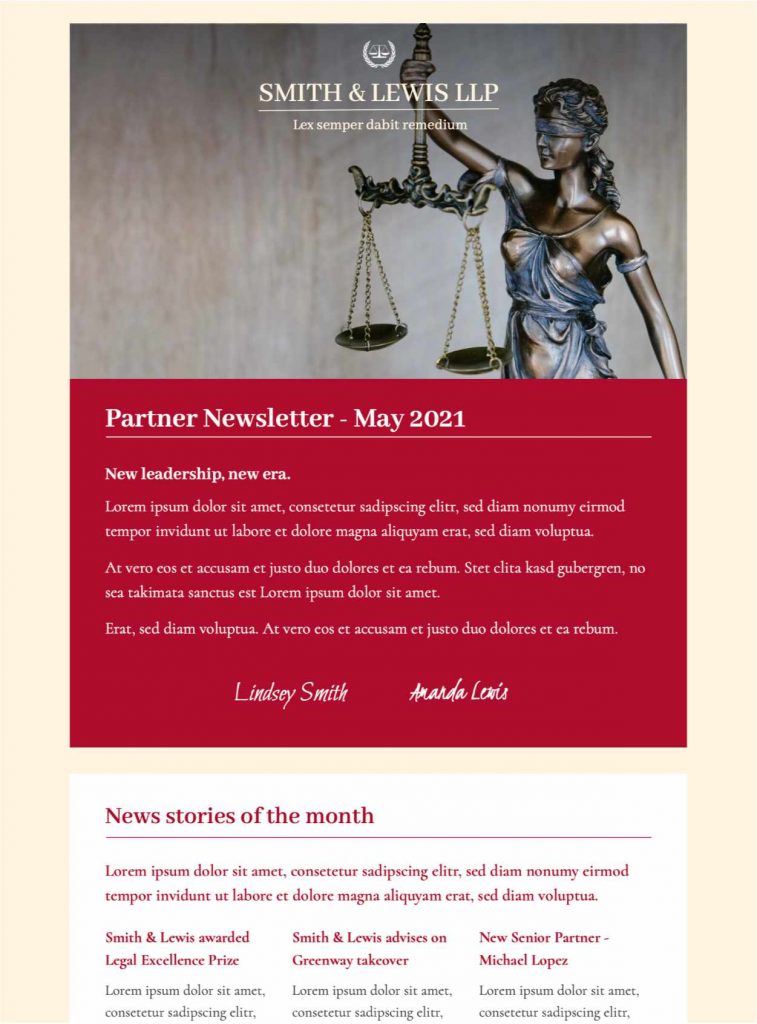 email template for law firms and legal professionals