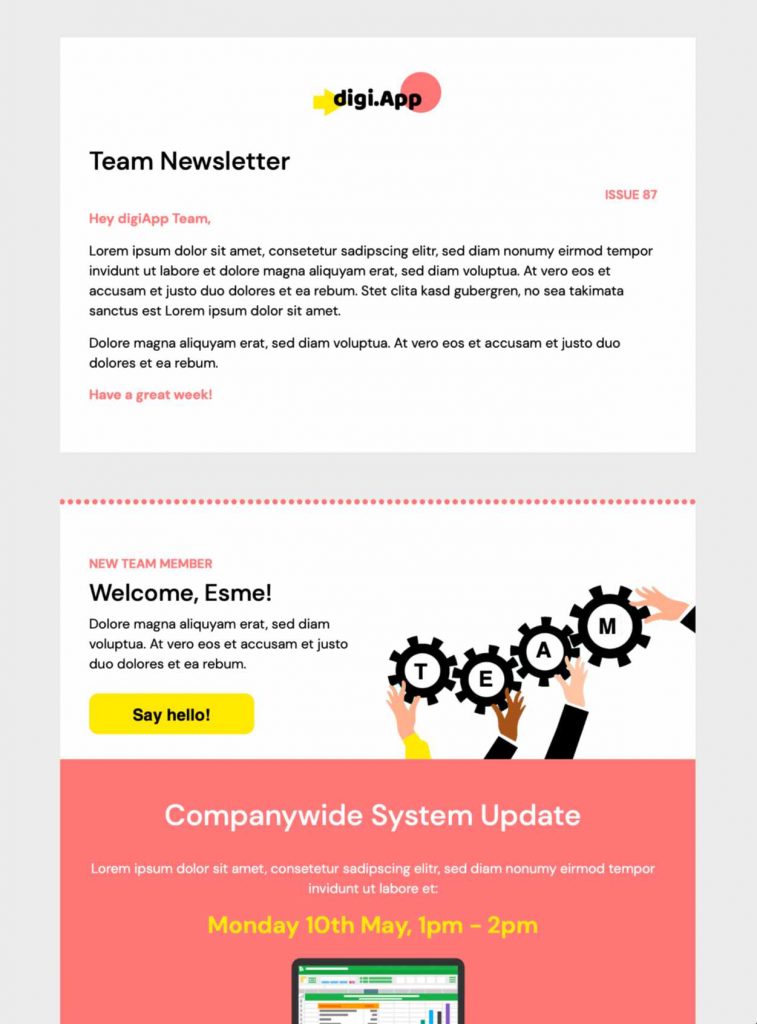 startup newsletter html email template