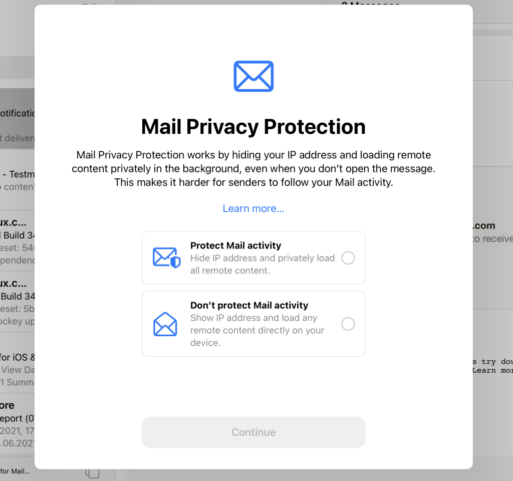 mail privacy protection settings in macOS Monterey