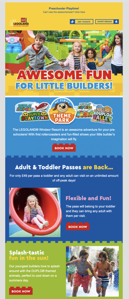 fun email design by Legoland