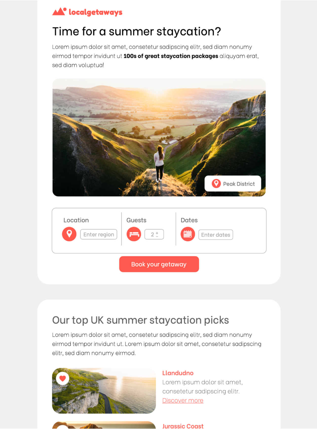 summer staycation email template in mail designer 365
