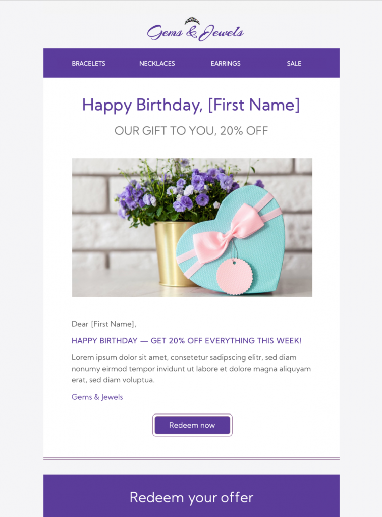 happy birthday email template