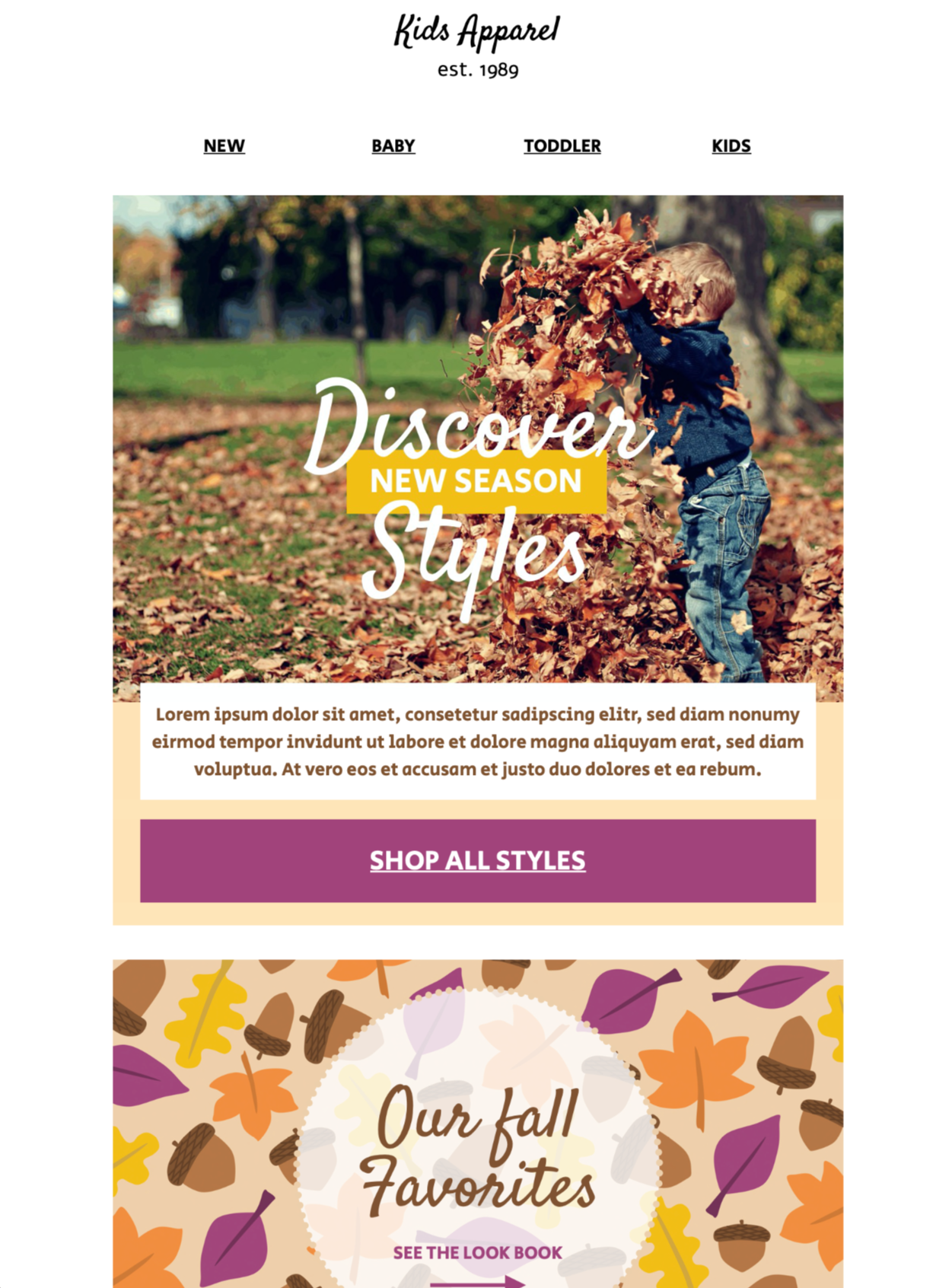 seasonal sales email template for autumn