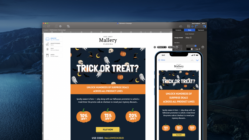 new halloween email templates in Mail Designer 365