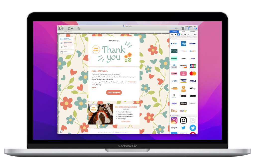 mail designer 365 on macOS Monterey