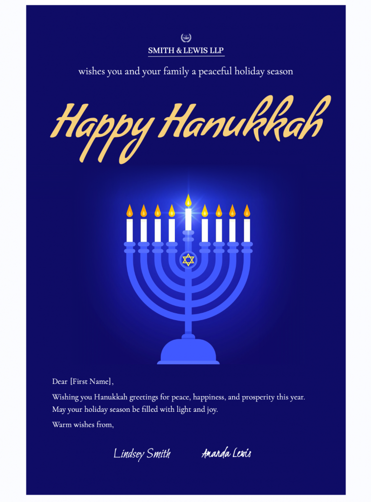 happy Hanukkah html email template