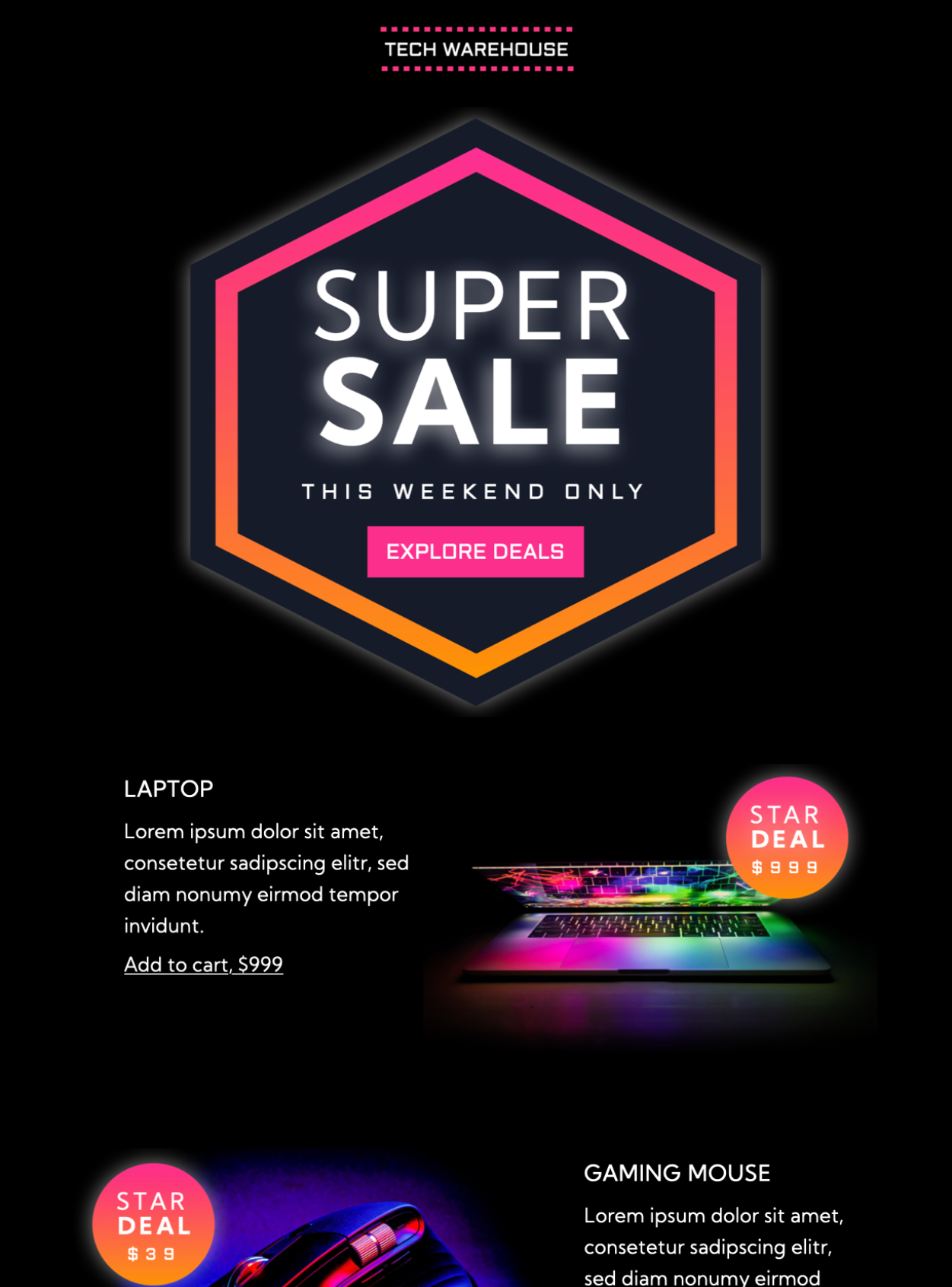 super sale email template for black friday