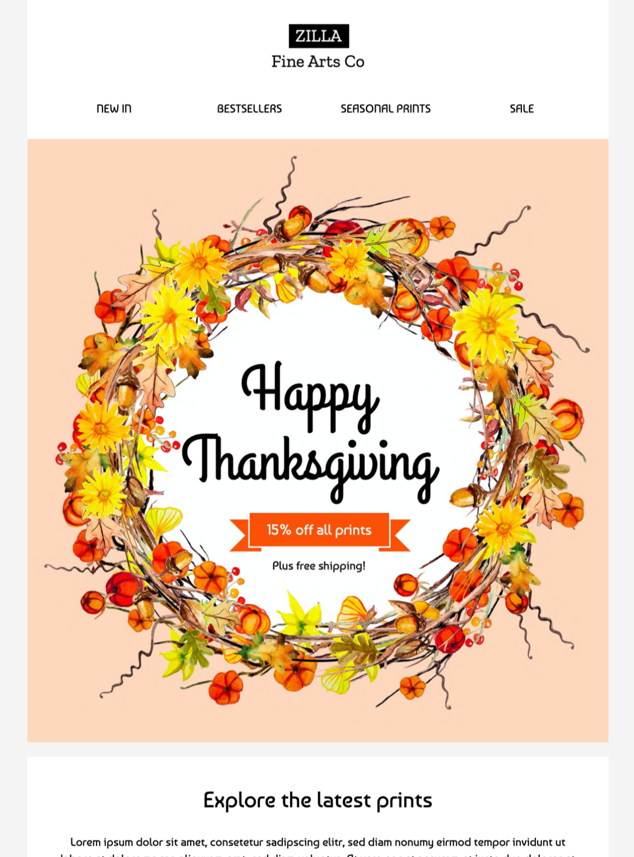 thanksgiving offer html email template