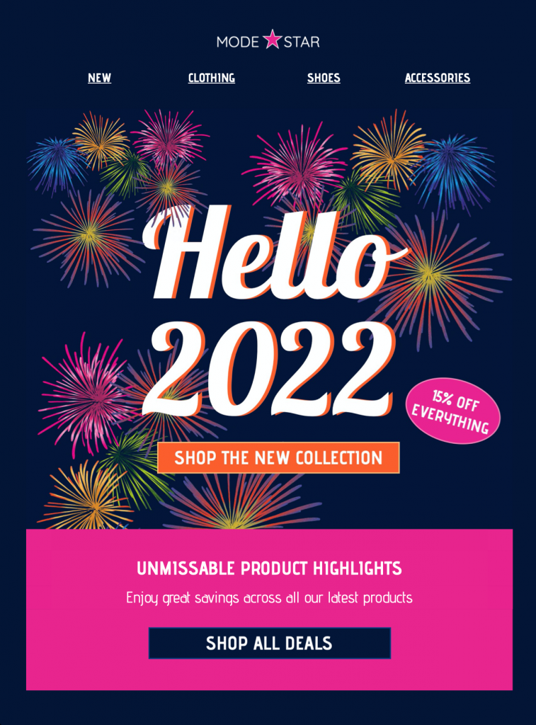 new year offer promotional html email template