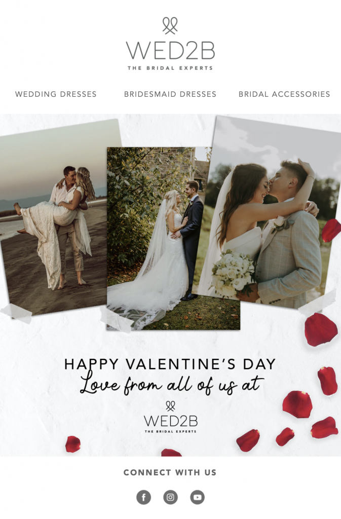 valentines day email design by wed2b