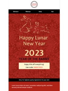 HTML email template for Chinese New Year