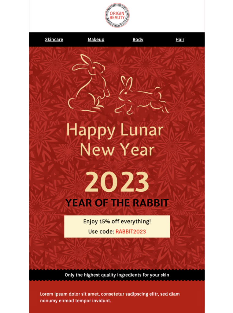 HTML email template for Chinese New Year