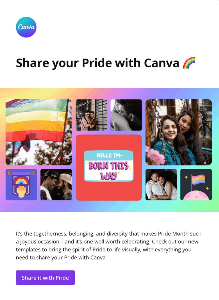 pride email by canva
