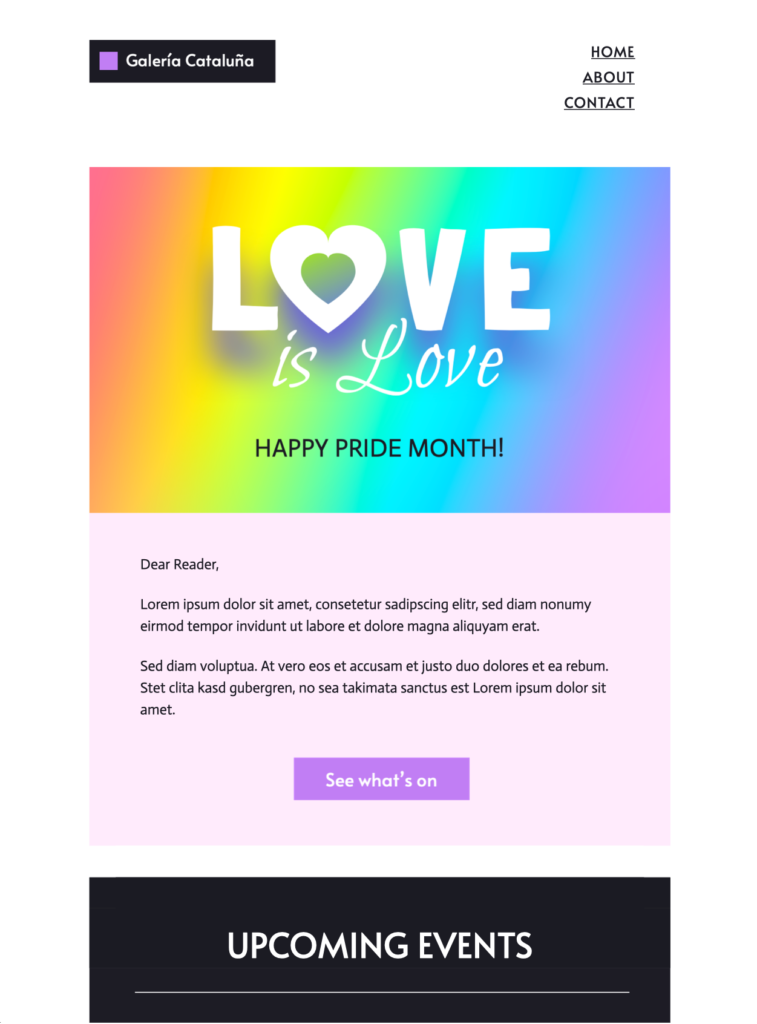 happy pride month html email template in mail designer 365