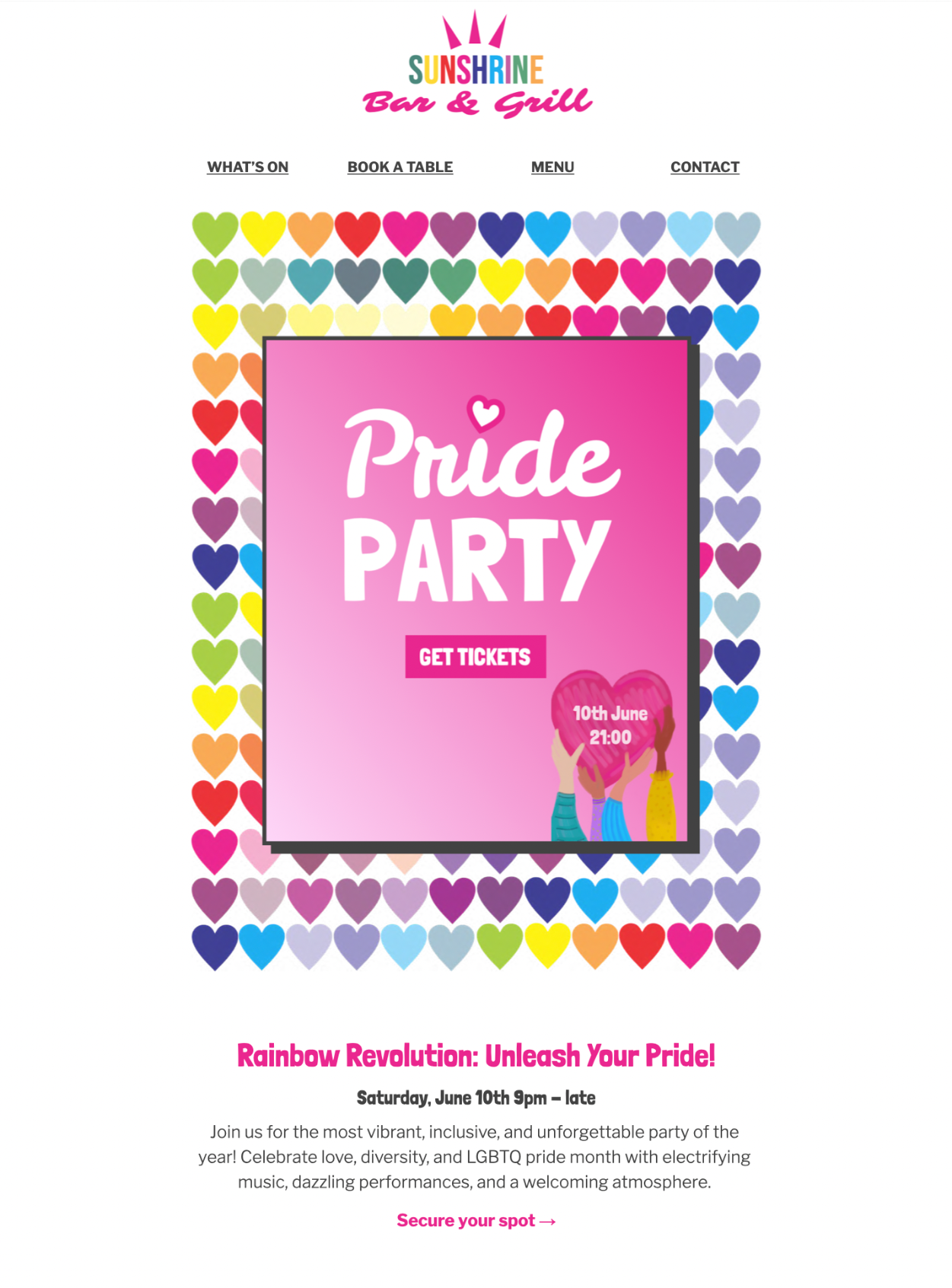 LGBTQ Pride Party email template