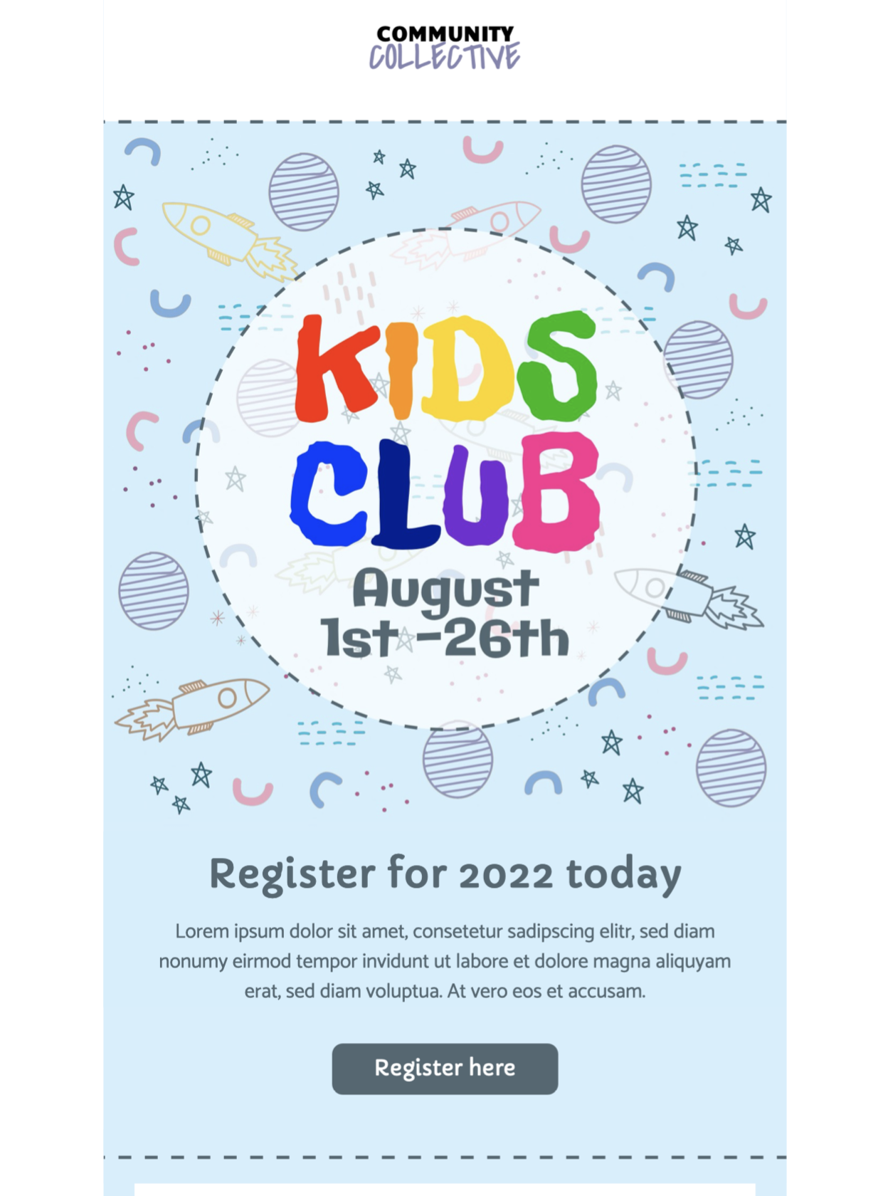kids club html email template