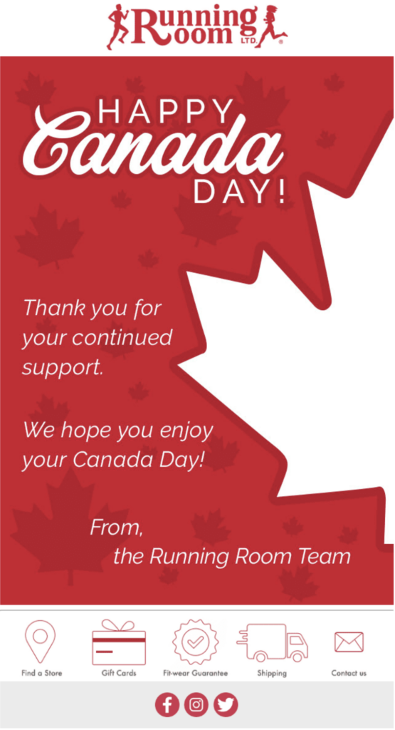 Canada day email campaign