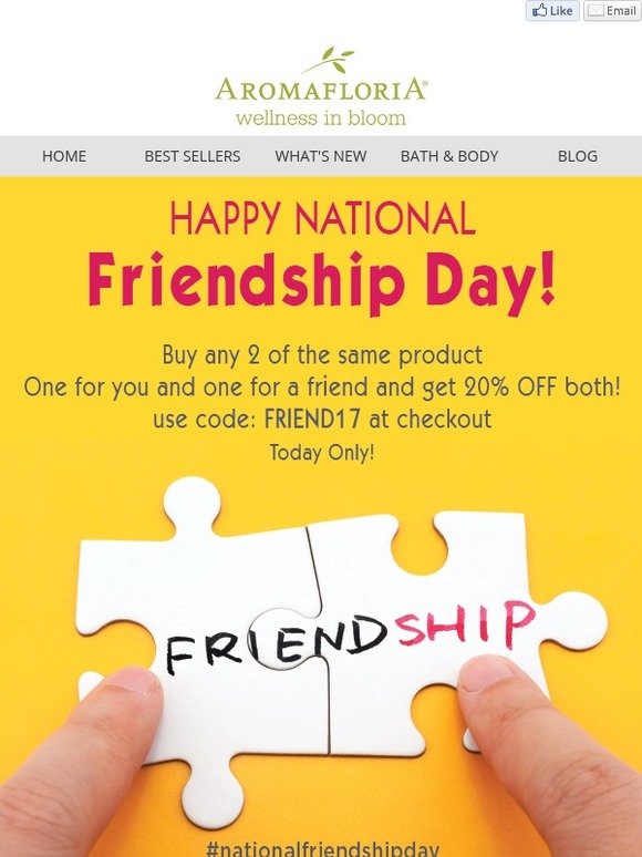 Friendship day July newsletter example by AromaFloria