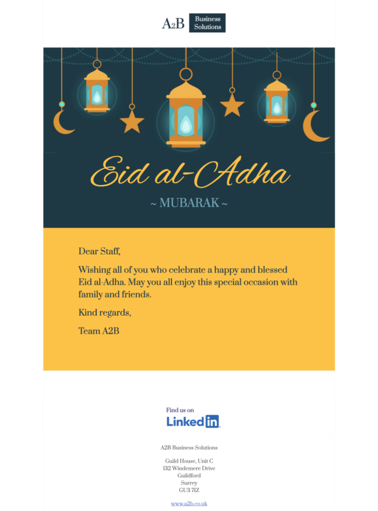html email design for Eid al-adha